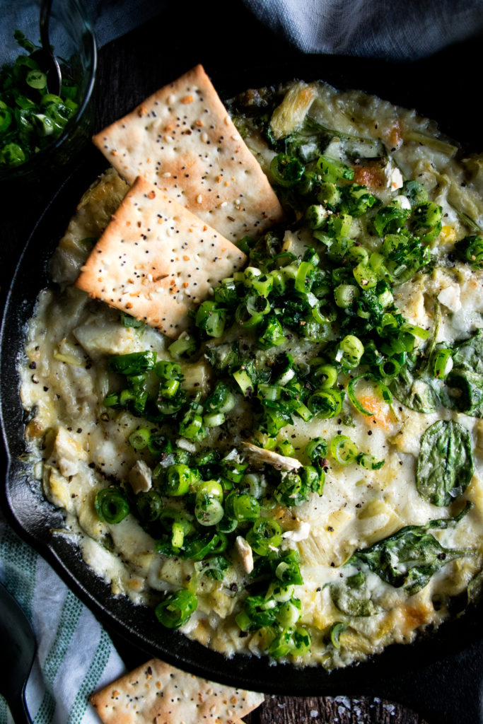 Spinach Artichoke Dip with Scallion Relish The Original Dish