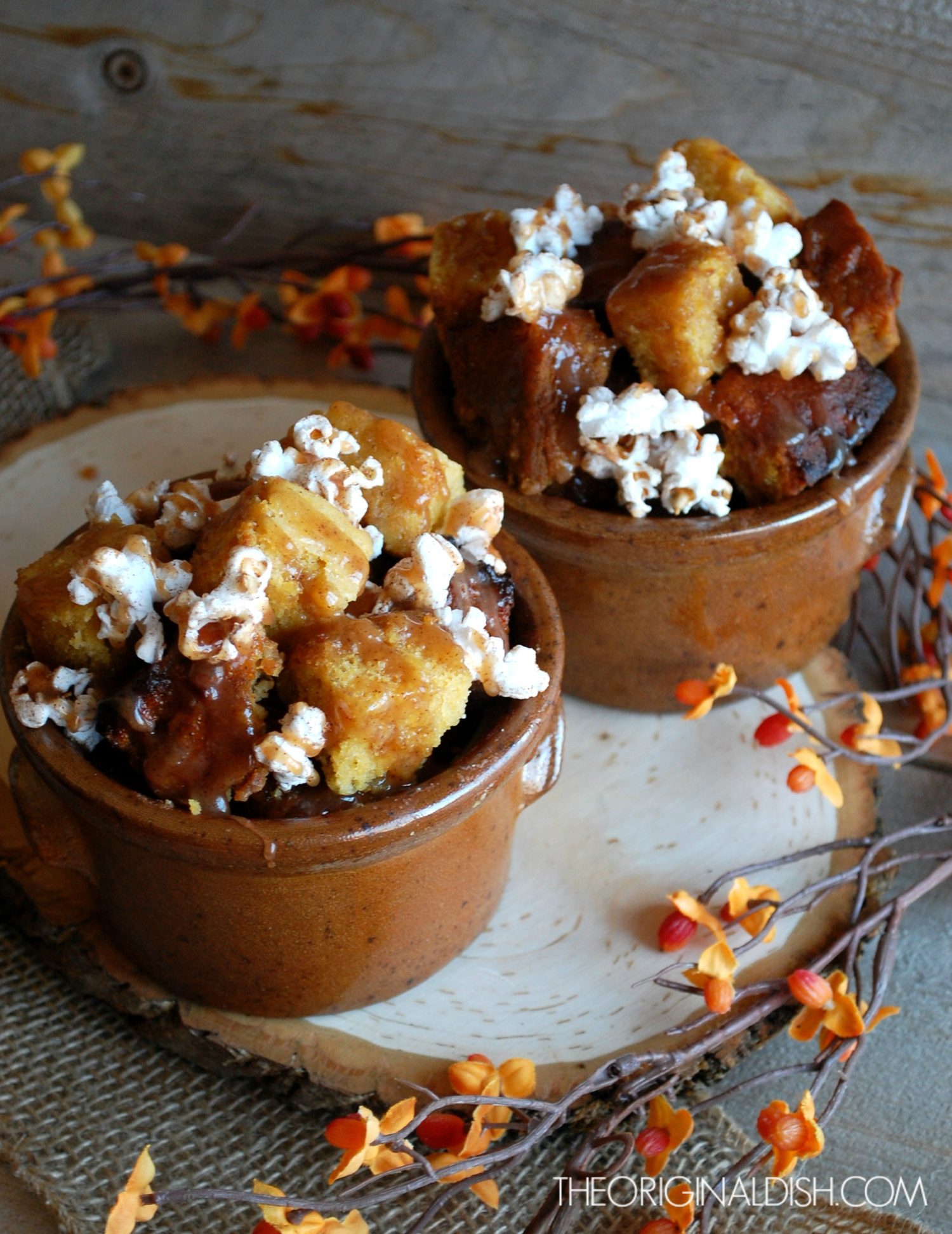 Pumpkin Cornbread Pudding with Cinnamon Caramel The Original Dish