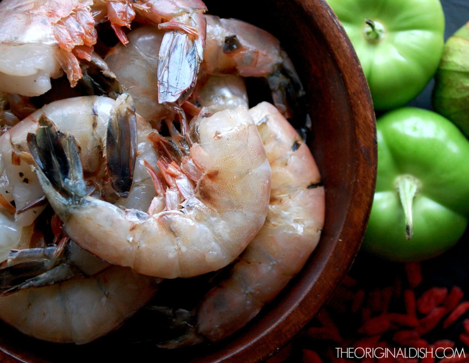 Jumbo Shrimp with Chorizo, Manchego Polenta & Salsa Verde The