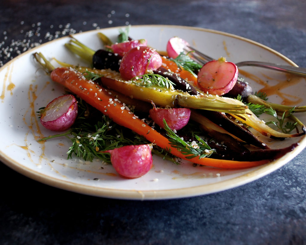 Honey Turmeric Roasted Carrots & Radishes