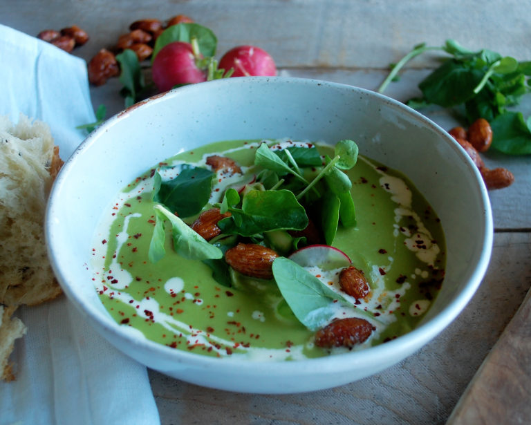 Spring Asparagus Soup with Savory Candied Almonds The Original Dish