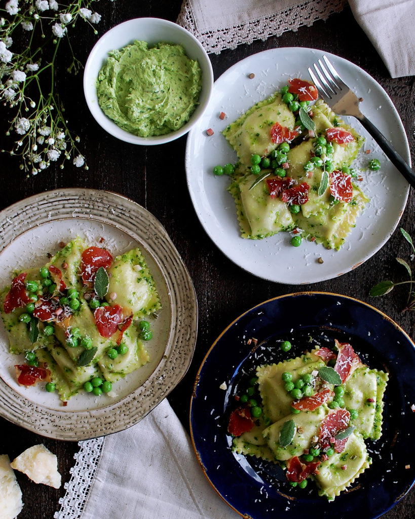 Sweet Pea Agnolotti with Ramp Butter