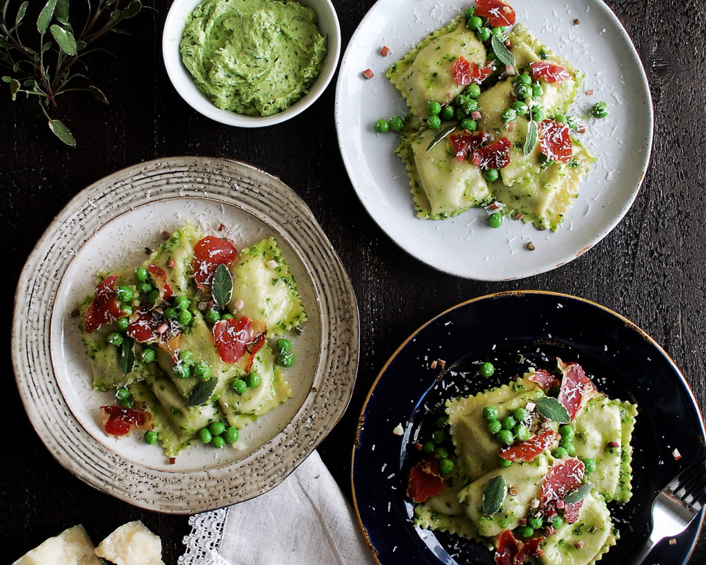 Sweet Pea Agnolotti with Ramp Butter