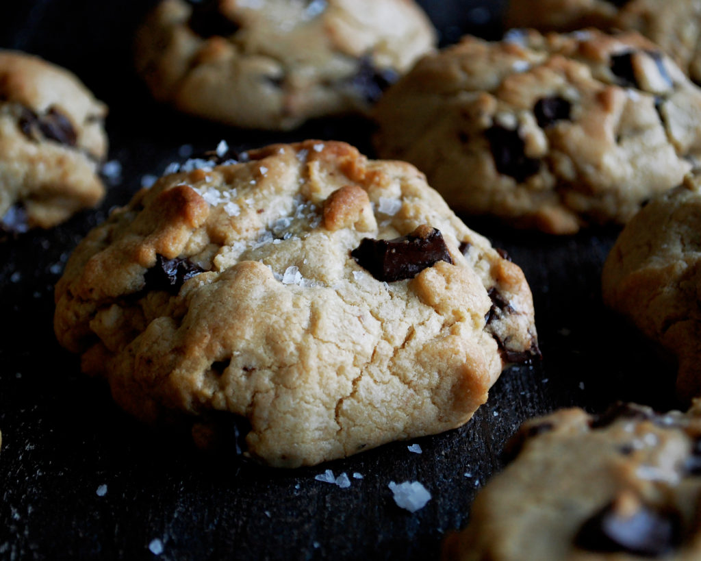 Salted Tahini Chocolate Chip Cookies