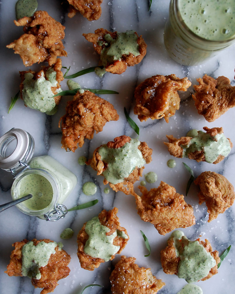 Crab Fritters with Green Goddess