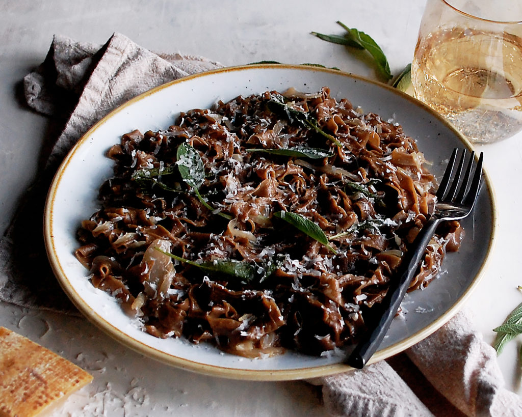 Black Garlic Pasta with Simple Shallot Sauce - The Original Dish