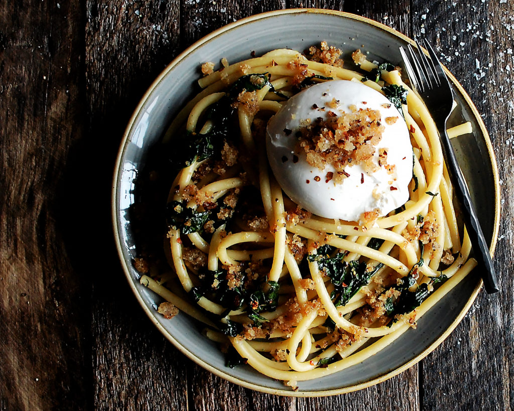 Bucatini Pasta with Burrata