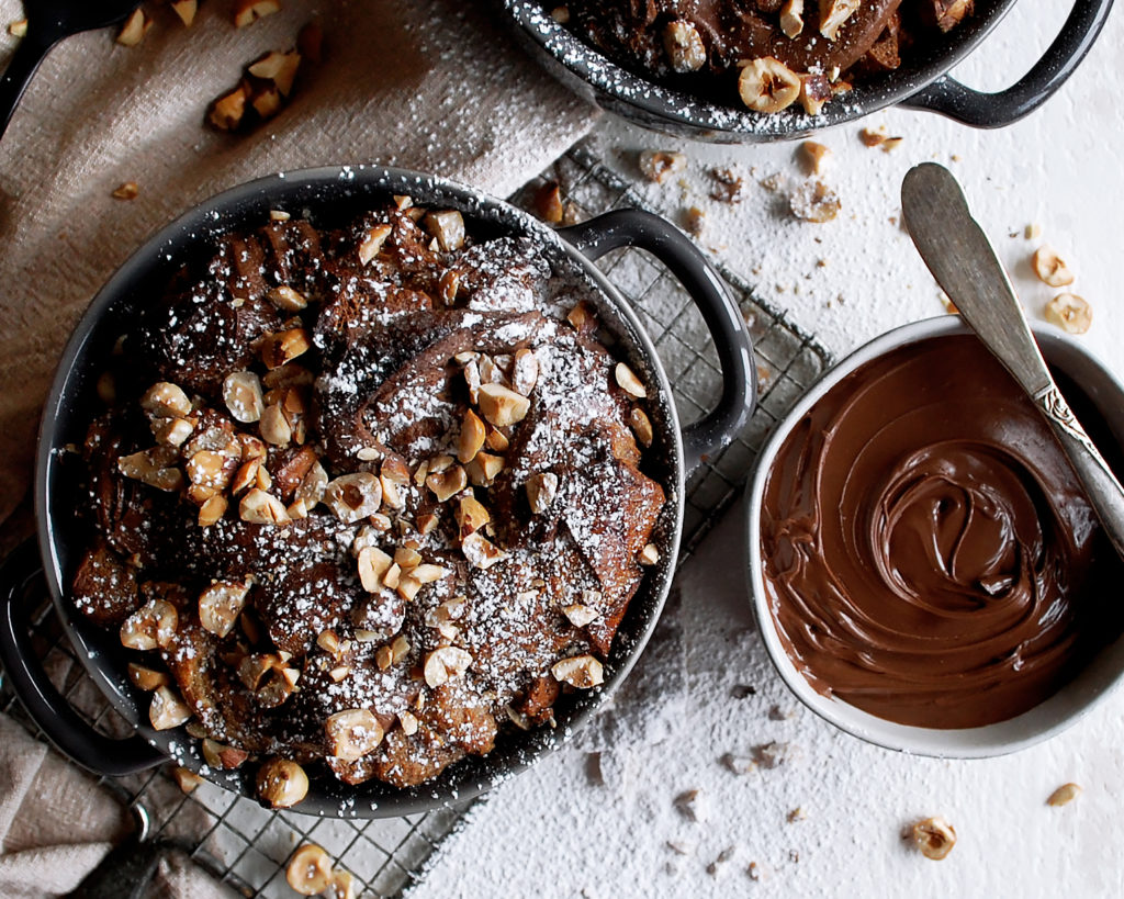 Nutella Brioche Bread Pudding