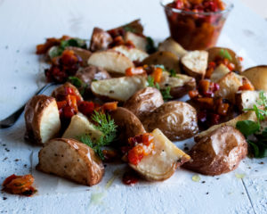 Roasted Potatoes with Sweet Pepper Mostarda