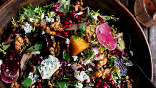 sachin and babi light blue dress My favorite winter salad! Persimmon Salad with pomegranate, cheese, candied  pecans, and zesty homemade dressing!  https://tatyanaseverydayfood.com/easy-persimmon-salad/ #recipe #dinner # salad #cooking