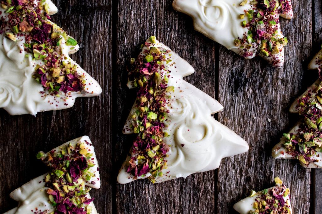 Pistachio Rose Sugar Cookies