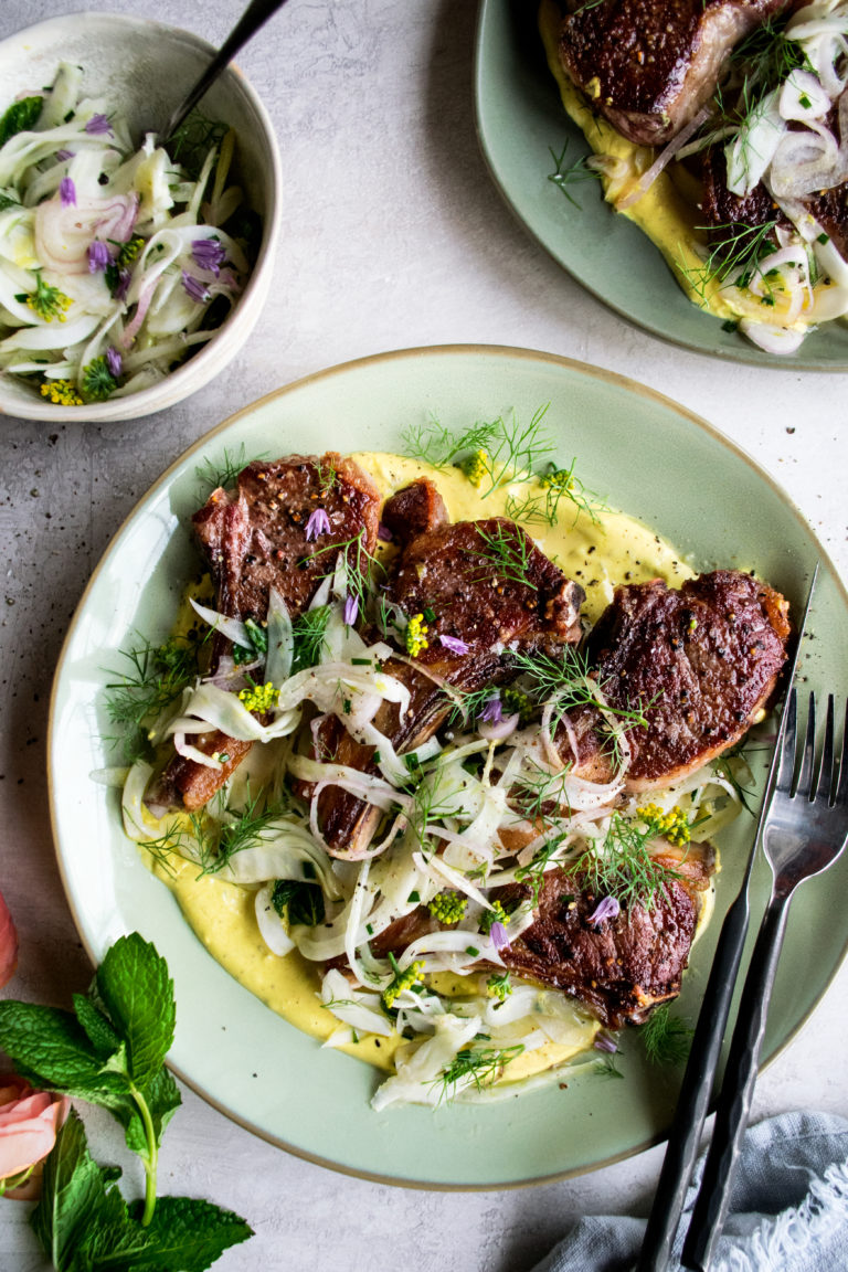 Lamb Chops with Fennel Slaw & Spiced Yogurt The Original Dish