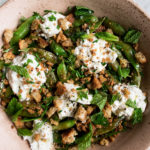 Blistered Snap Peas with Burrata