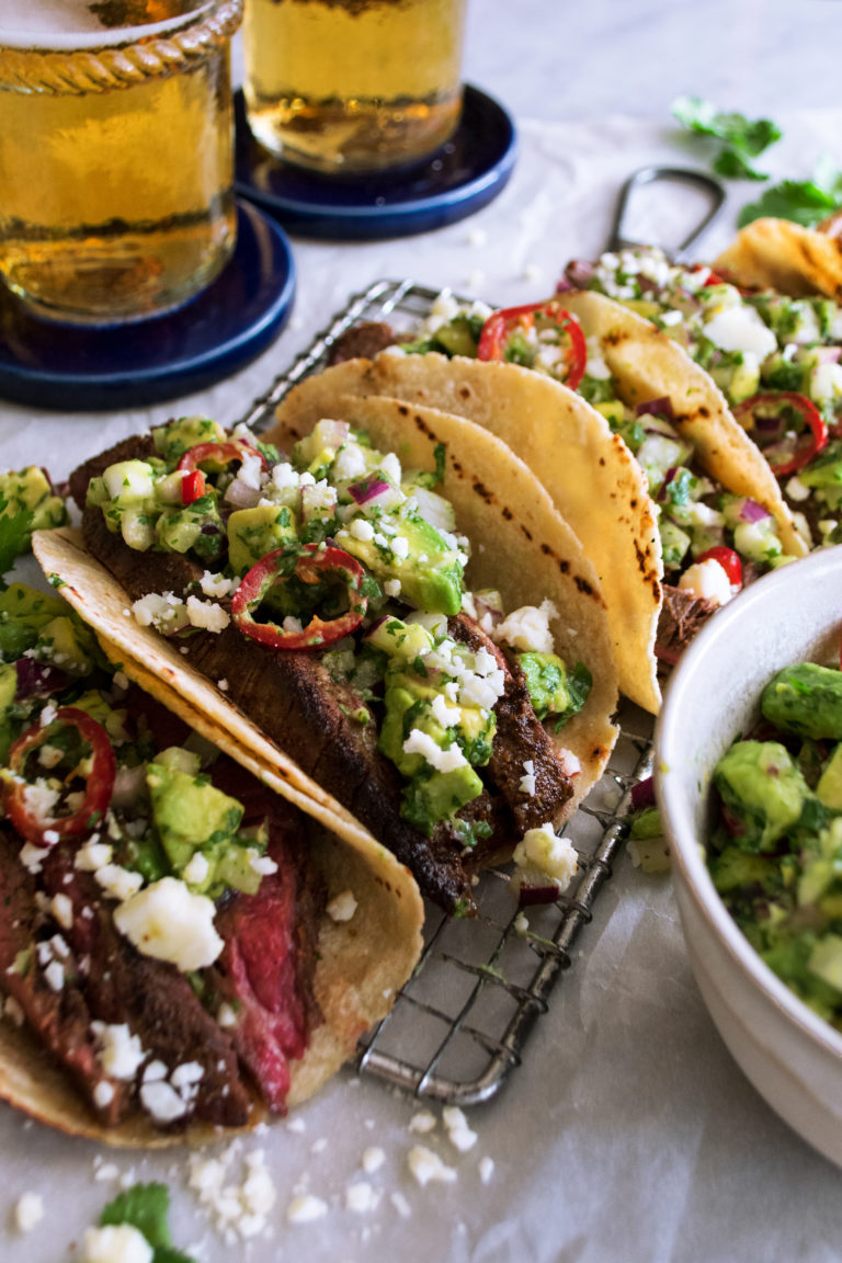 Spiced Flank Steak Tacos with Avocado Salsa The Original Dish
