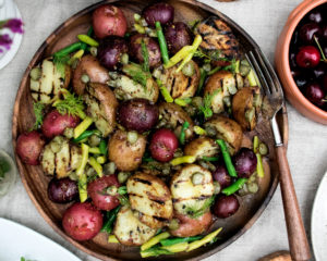 Grilled Potatoes & Beans