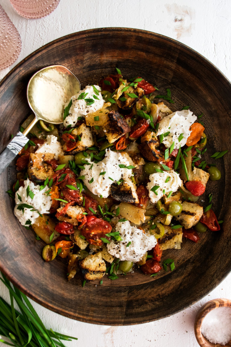 Pepper Panzanella with Burrata & Olives The Original Dish