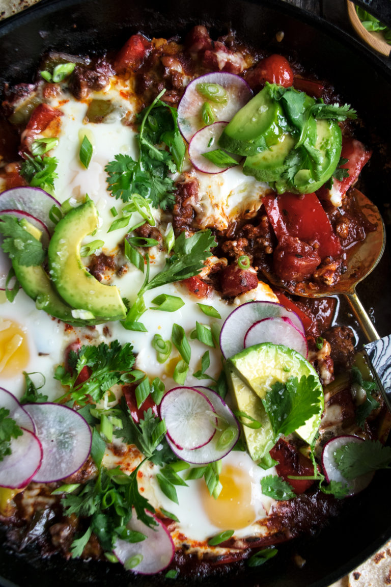 Mexican Baked Eggs with Chorizo & Peppers The Original Dish