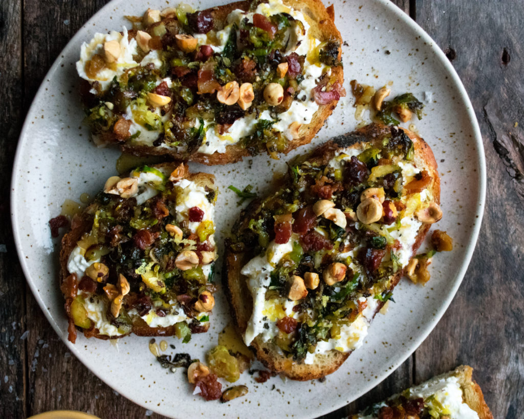 Caramelized Brussels Sprout Toast