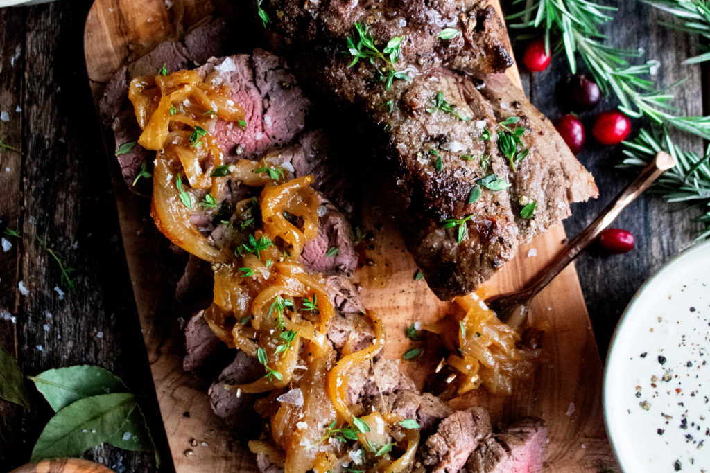 Roasted Beef Tenderloin with French Onions & Horseradish Sauce - The Original Dish