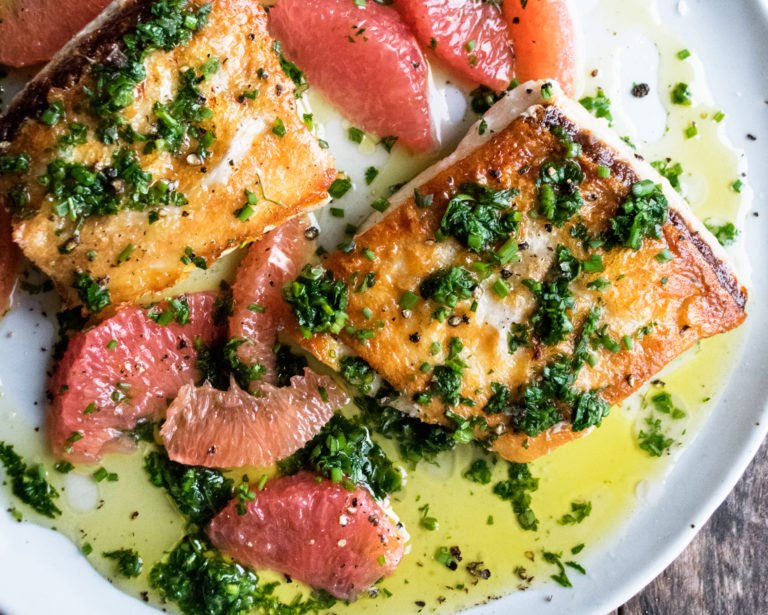 Halibut with Salsa Verde & Grapefruit The Original Dish