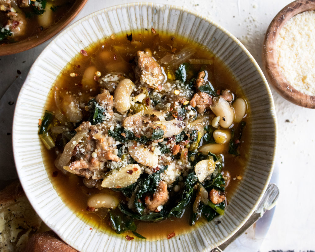 Kale & Sausage White Bean Soup