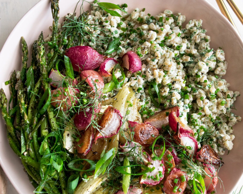 Spring Farro Bowl with Herb Yogurt