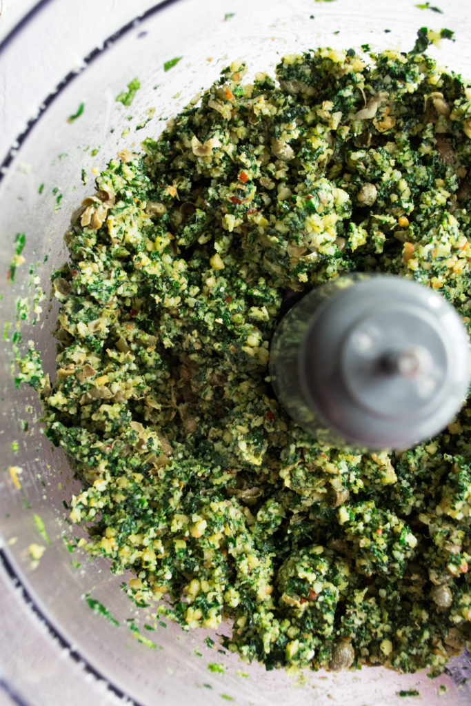 kale pesto in food processor