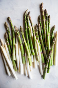 fresh green and white asparagus