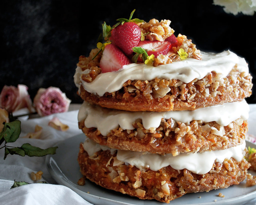 Coconut Praline Carrot Cake