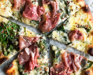 Fontina Spinach Pizza