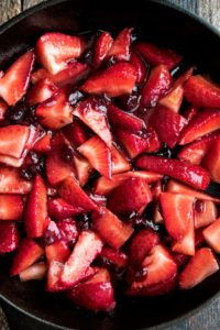 strawberry mixture in skillet