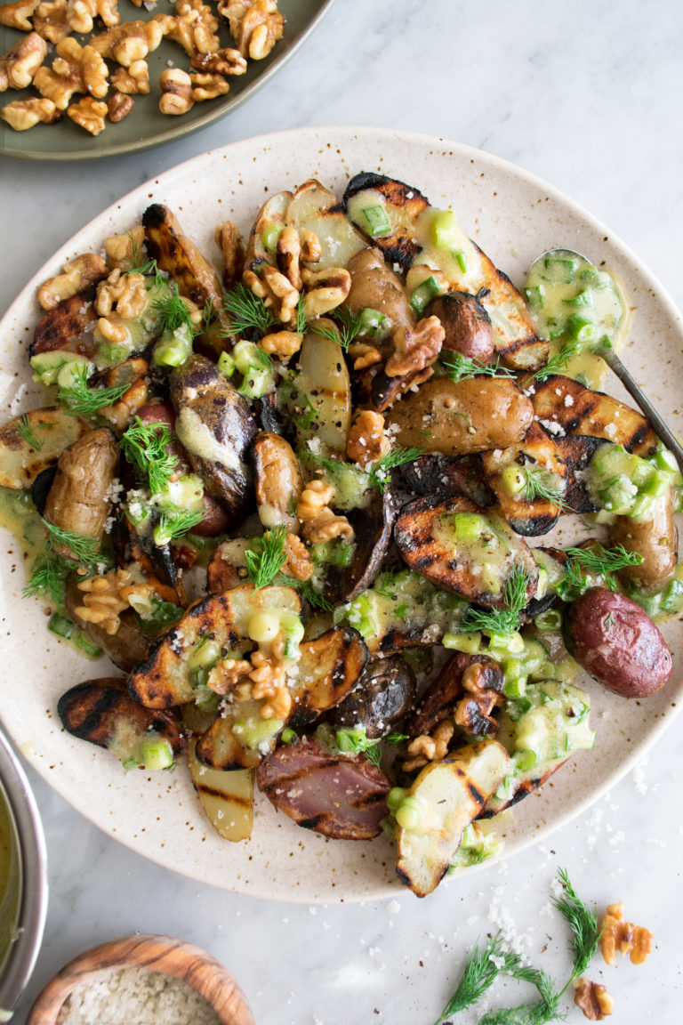 Grilled Potatoes with Scallion Vinaigrette & Walnuts The Original Dish