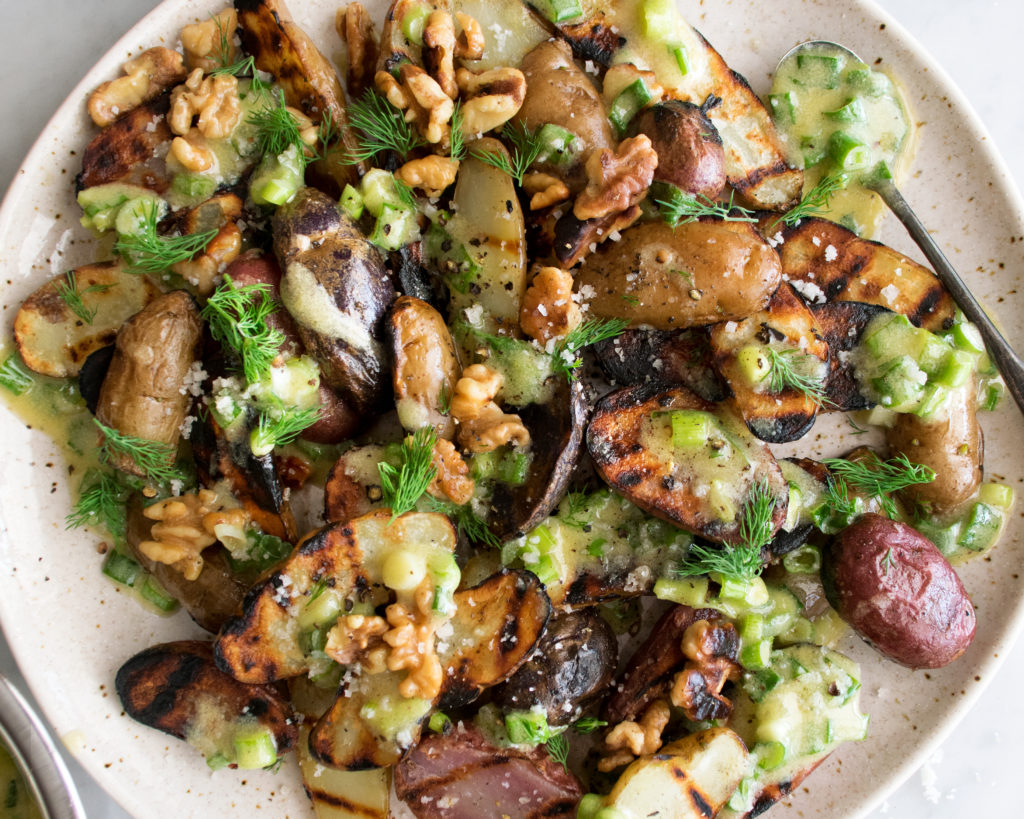 Grilled Potatoes with Scallion Vinaigrette