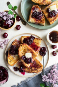 Sourdough French Toast with Ricotta & Cherries