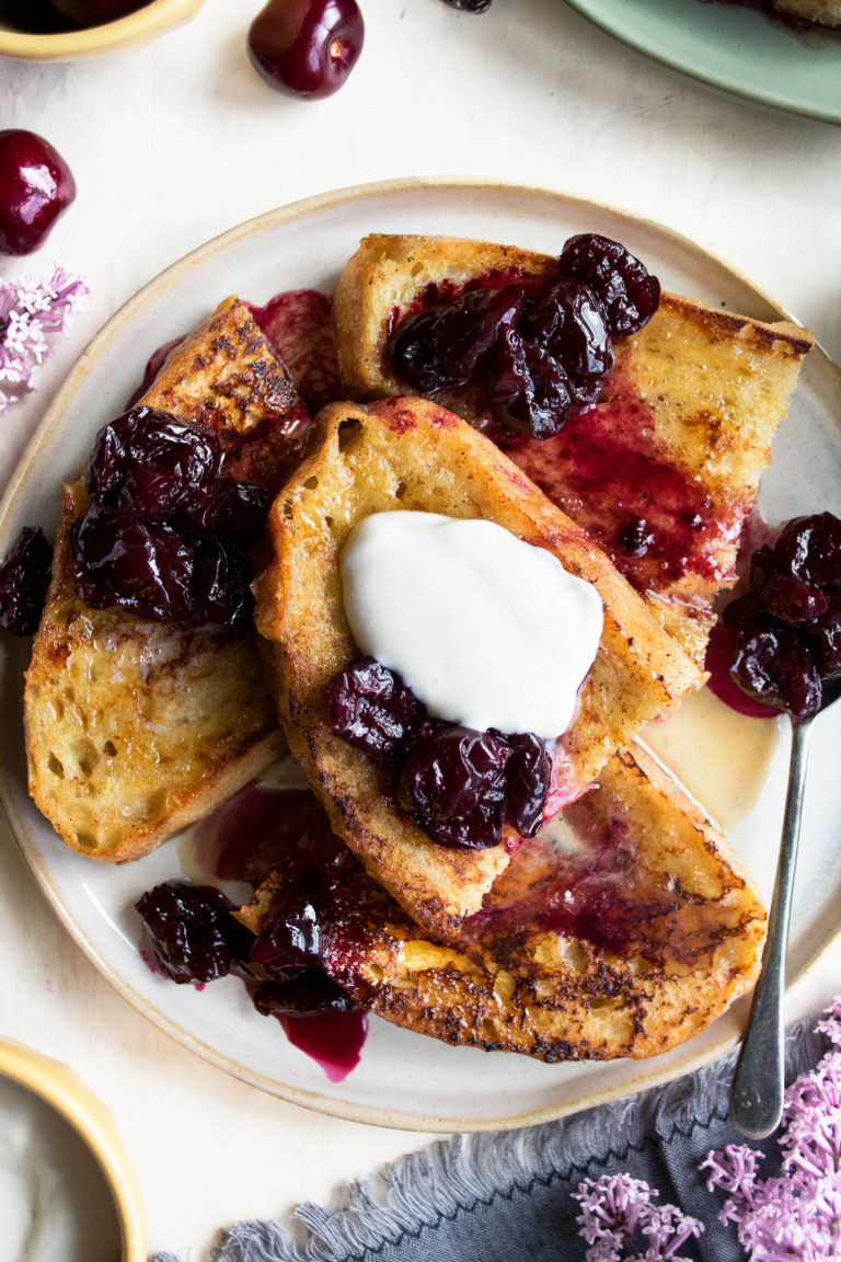 Sourdough French Toast with Ricotta & Cherries The Original Dish