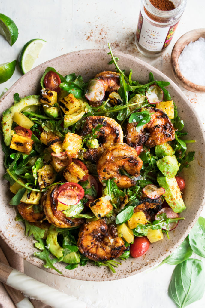 Grilled Shrimp Salad with Jalapeño Lime Vinaigrette 