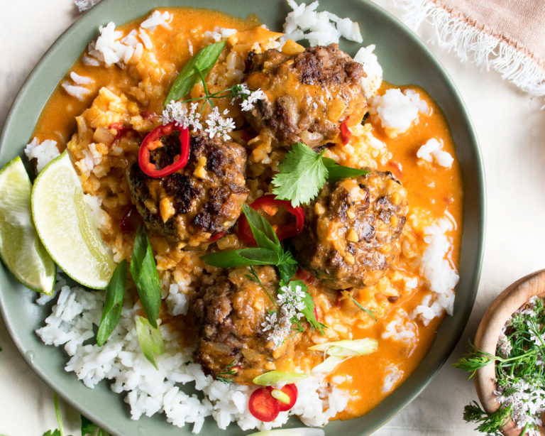 Thai Curry Meatballs with Jasmine Rice The Original Dish