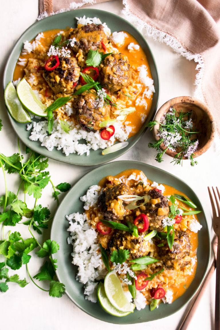 Thai Curry Meatballs with Jasmine Rice The Original Dish