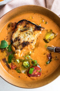 Heirloom Tomato Gazpacho with Grilled Bread