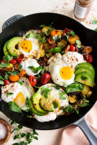 Mexican Potato Hash with Fried Eggs