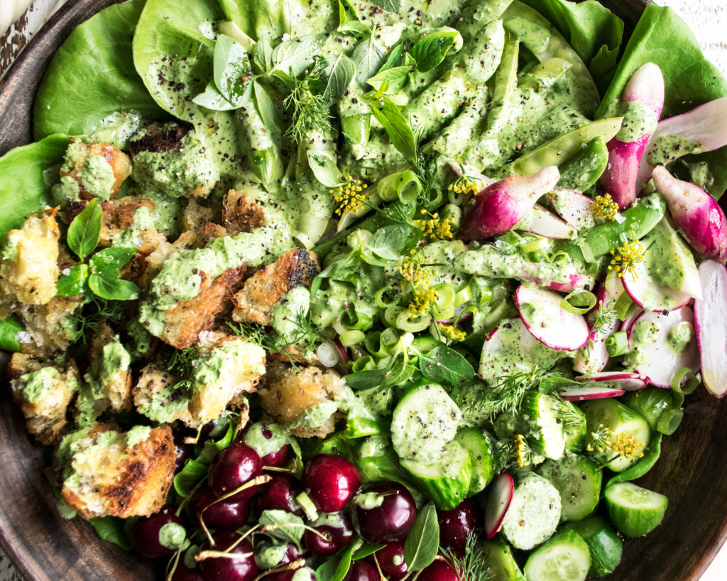 Summer Garden Green Goddess Salad