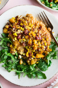 Breaded Pork Chops with Caramelized Corn