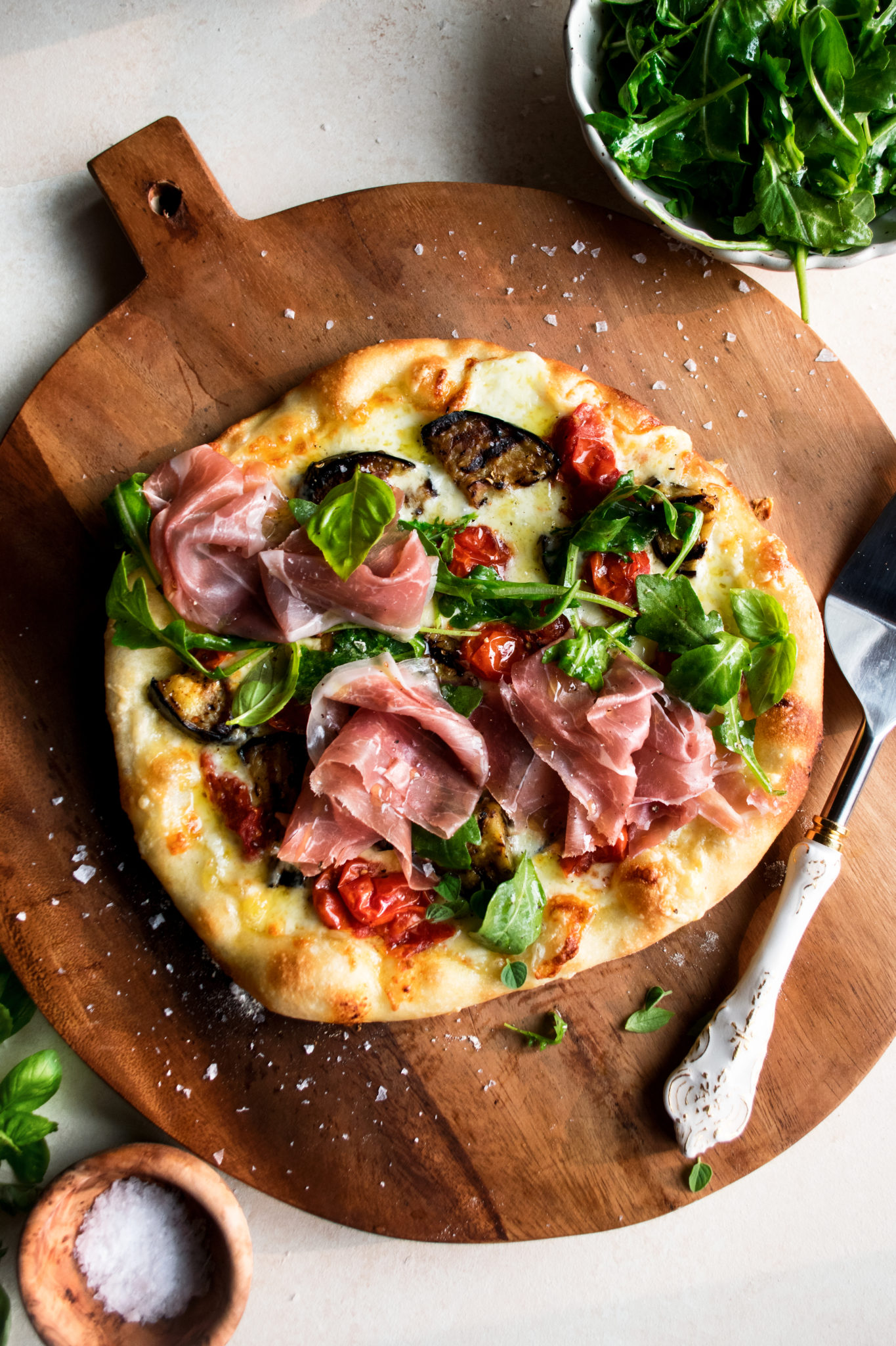 Grilled Pizzas with Eggplant & Prosciutto The Original Dish