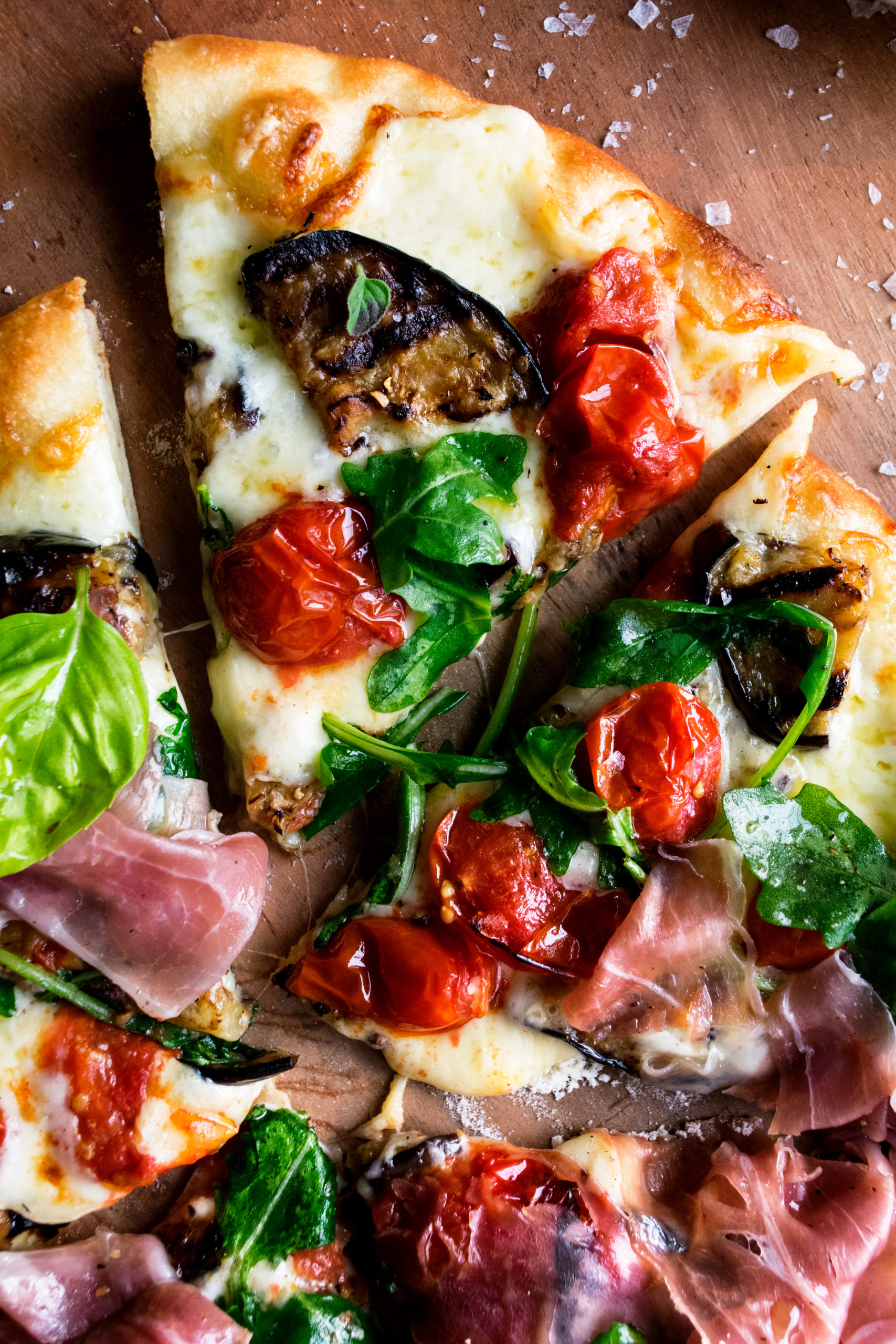 Grilled Pizzas with Eggplant & Prosciutto - The Original Dish