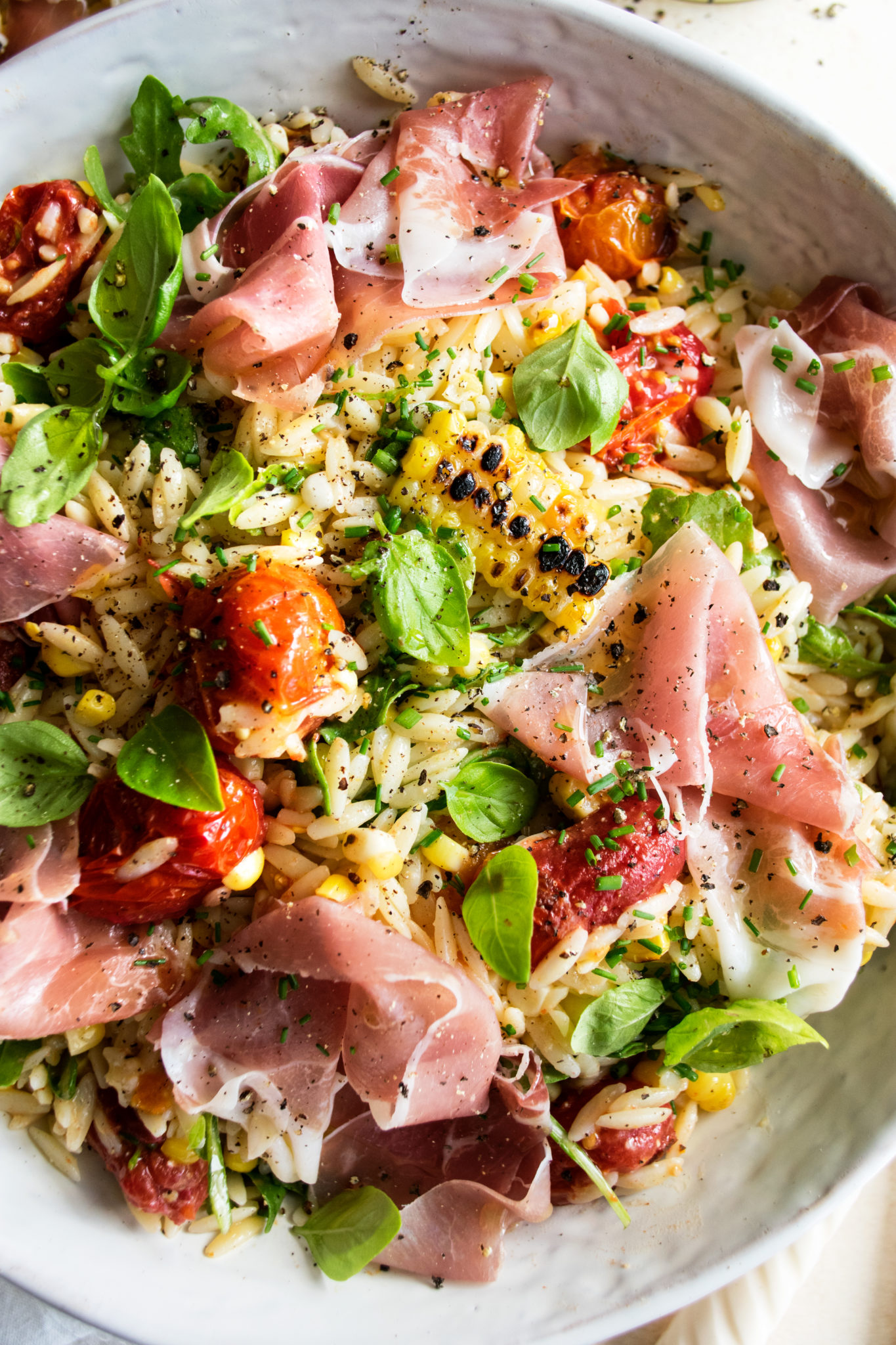 Orzo Salad with Prosciutto & Parmesan Vinaigrette The Original Dish