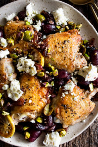 Pan-Roasted Chicken with Grapes & Olives