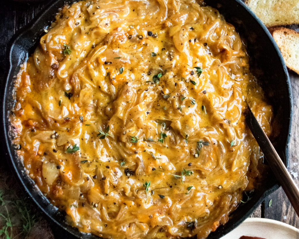 Beer Braised Onion & Cheddar Dip