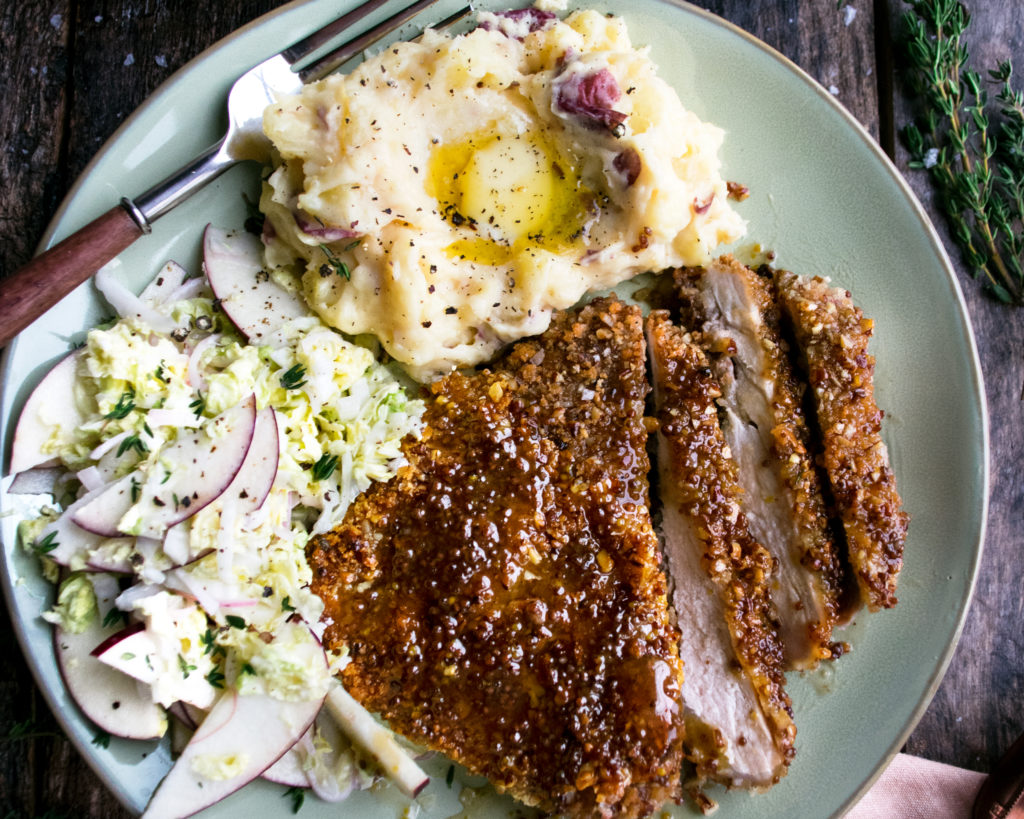 Maple Pecan Crusted Pork Chops