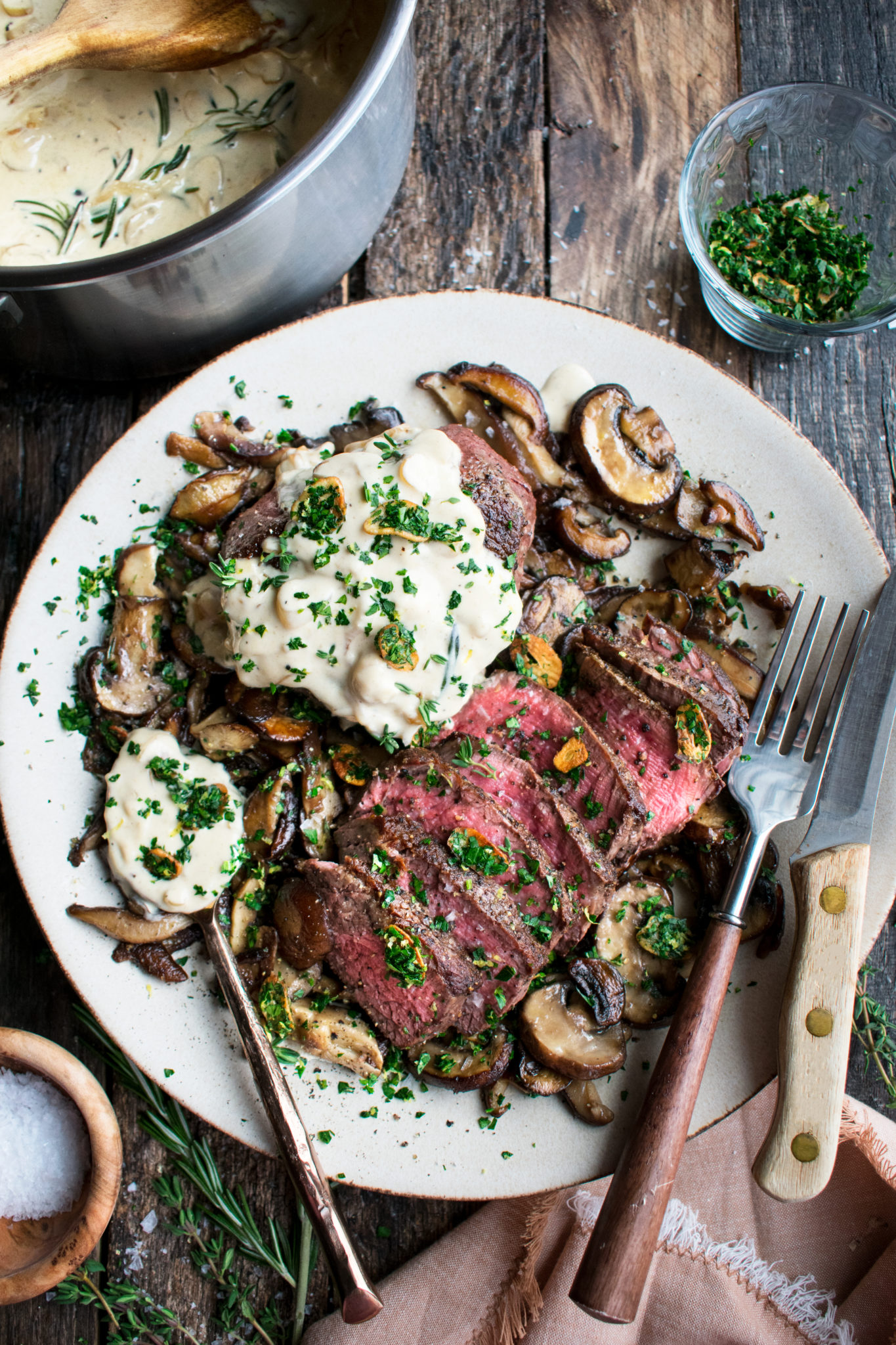 Filet Mignon with Rosemary Cream Sauce & Mushrooms The Original Dish