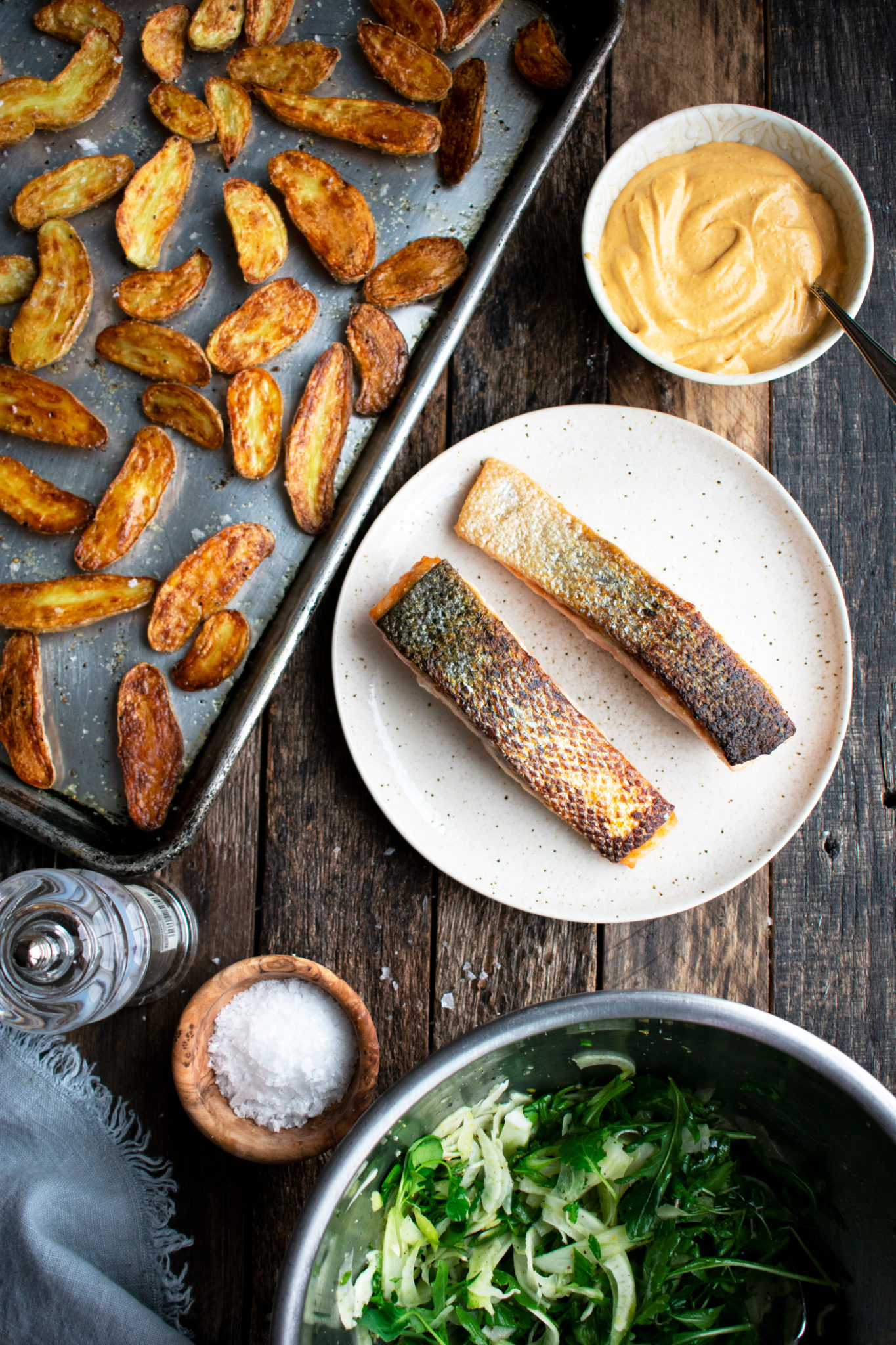 Seared Salmon with Roasted Potatoes & Paprika Aioli The Original Dish